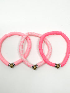 Clay Bracelets | Bubble Gum Pink