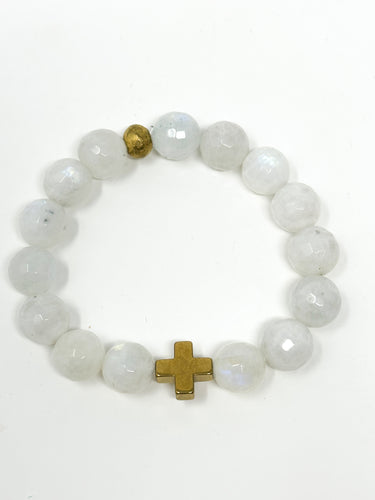 Moonstone Cross Bracelet