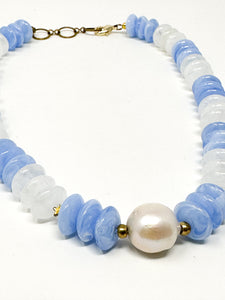 Light Blue Rondelle Necklace