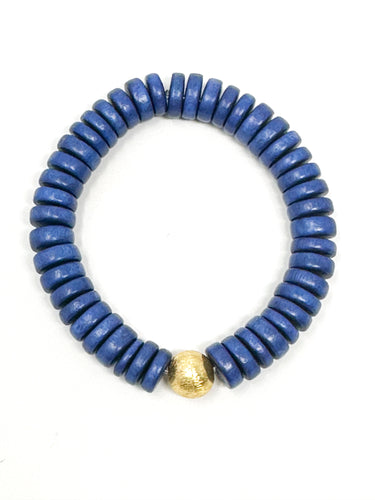 Wooden Stretch bracelet | Dark Blue