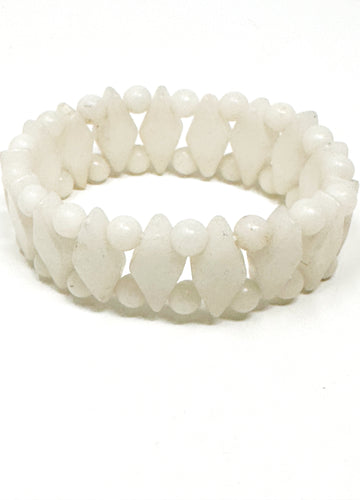 White Jade Stretch Bracelet