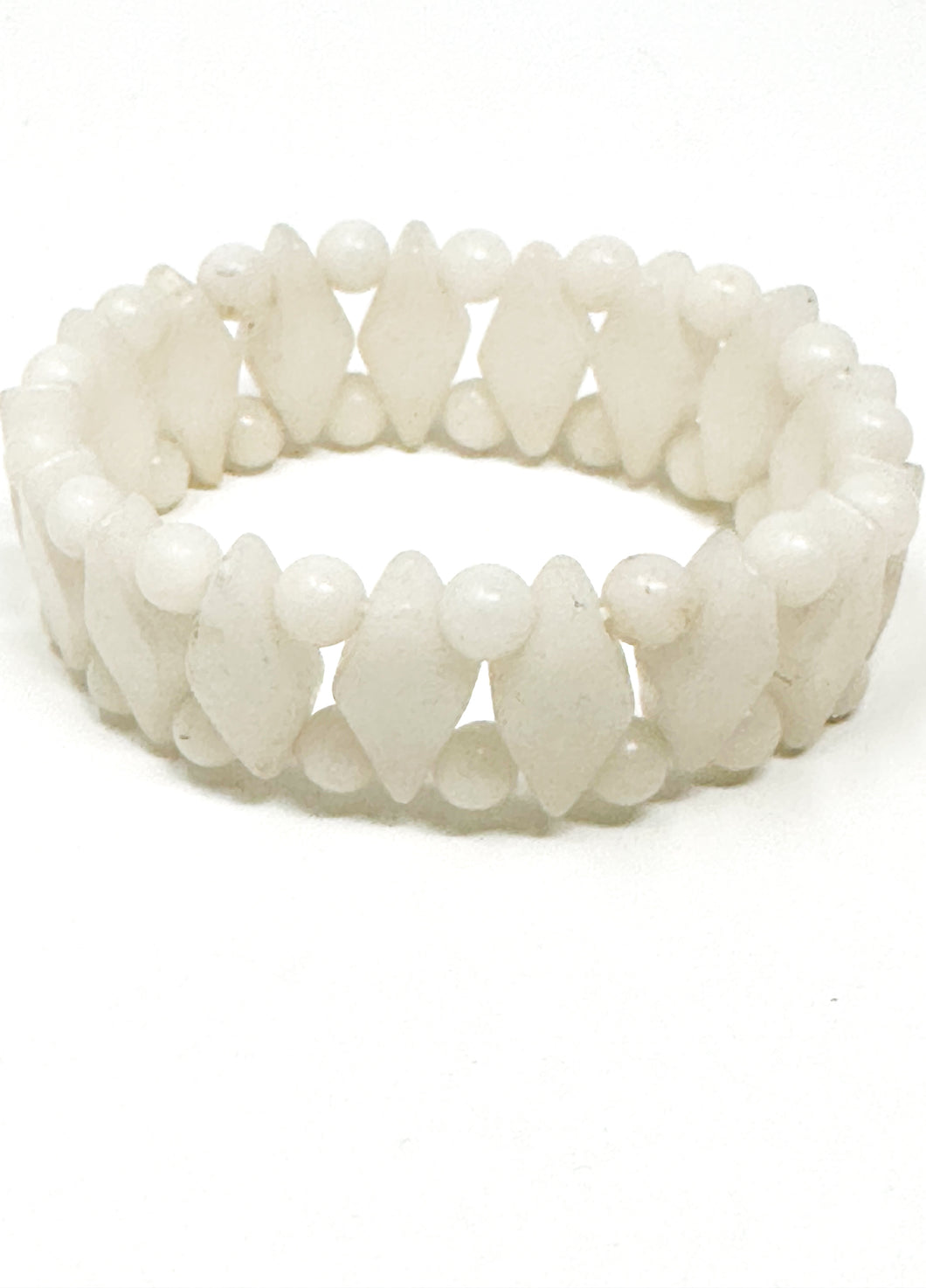 White Jade Stretch Bracelet