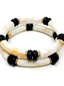 Skinny Bracelet | Cream Swirl