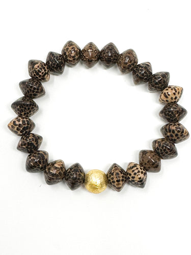 Wooden Stretch bracelet | Brown