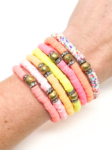 Clay Bracelets | Hot Pink