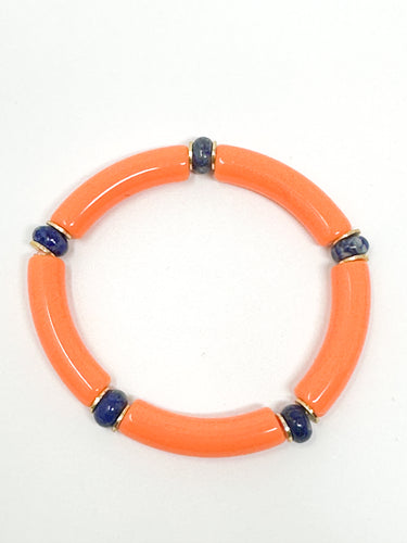 Skinny Bracelet | Orange with Navy