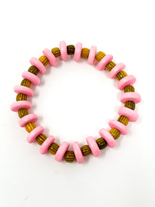 Izzy Stretch Bracelet | Pink + Yellow