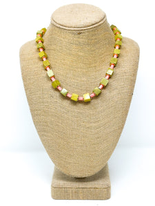 Citron and Coral Necklace