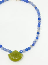 Blue Chalcedony Shell Necklace