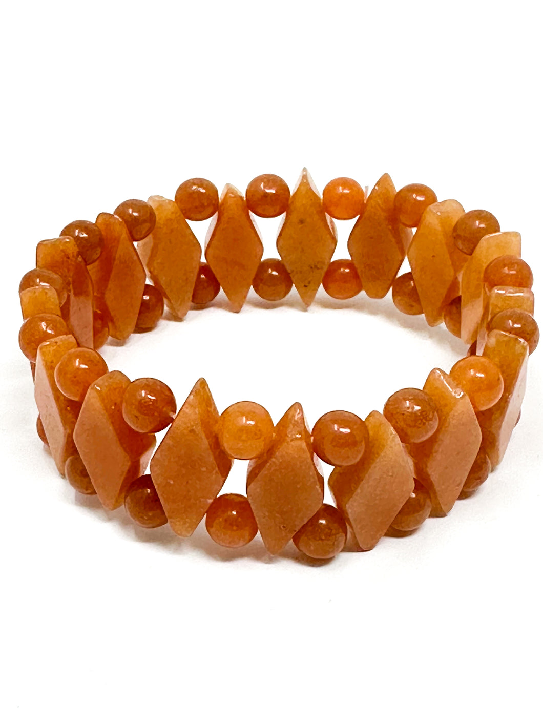 Orange Jade Stretch Bracelet