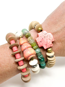 DeeDee Stretch bracelet | Wood + Coral