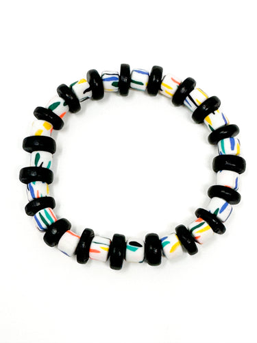 Izzy Stretch bracelet | Black + Specked Multi