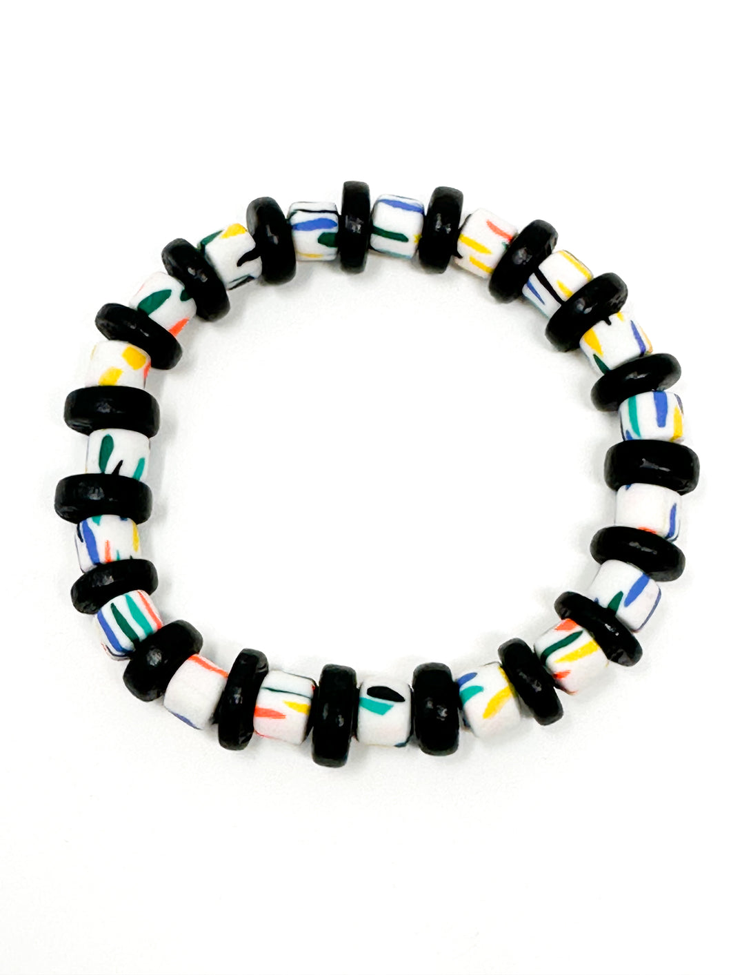 Izzy Stretch bracelet | Black + Specked Multi