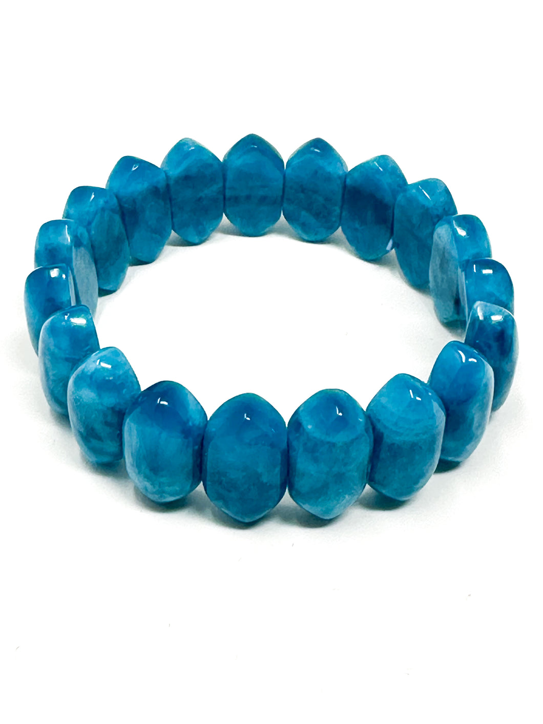 Teal Jade Stretch Bracelet