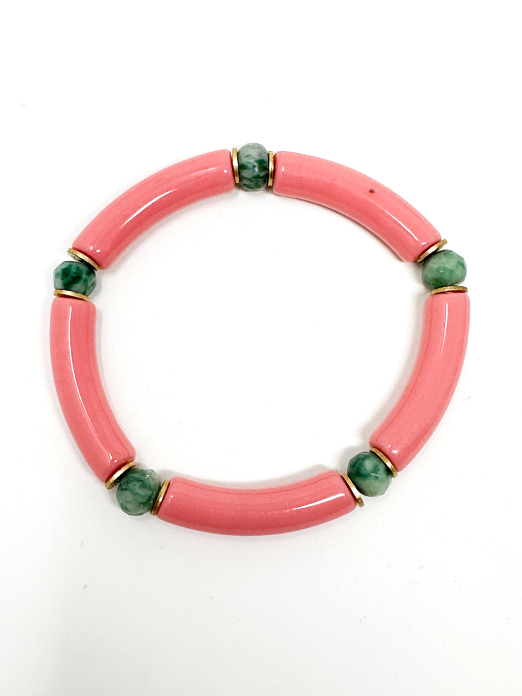 Skinny Bracelet | Pink with Green