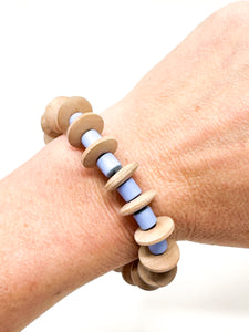 Izzy Stretch bracelet | Wood + Periwinkle