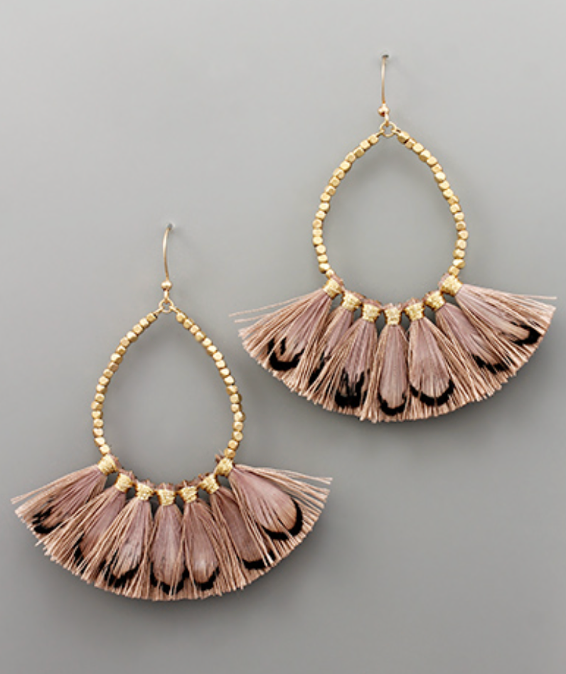 Simmons Feather Earrings | Blush