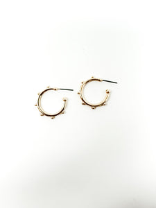 Small Gold Ball Beaded Hoops