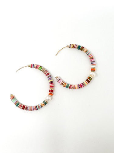 Pearl + Vinyl Hoops | Multicolor