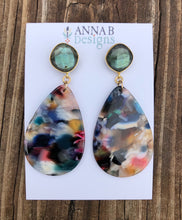 Sara Resin Earrings | Multi Labradorite