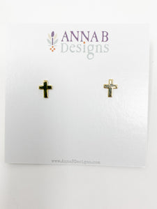 Cross Studs | Gold