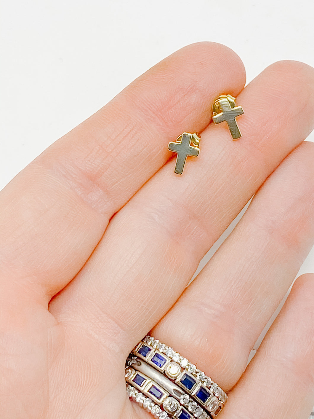 Cross Studs | Gold