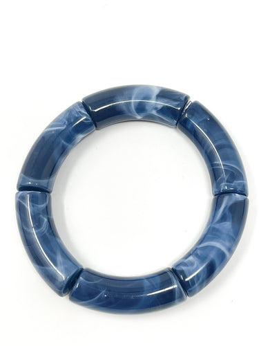 Acrylic Stretch Bracelets | Navy Swirl