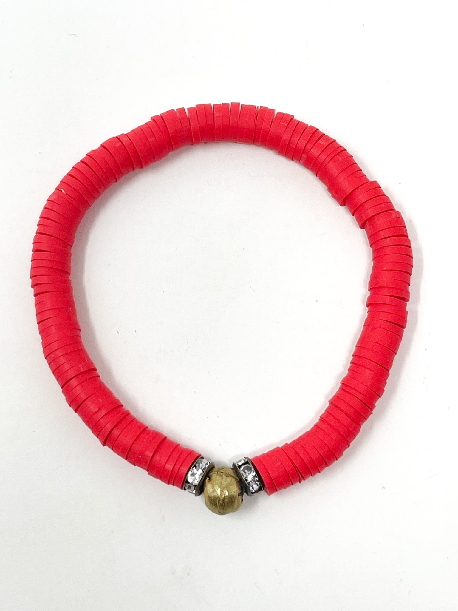 Red Polymer Clay Bracelet