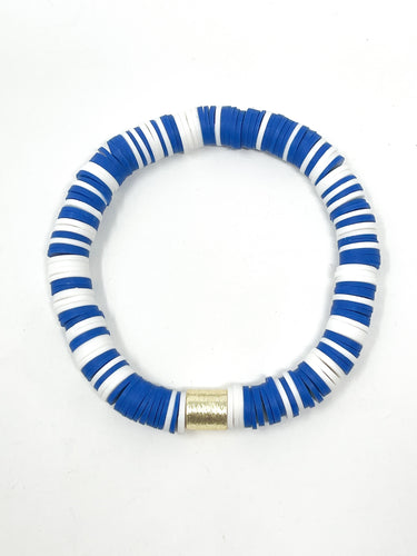 Clay bracelets | Blue + White