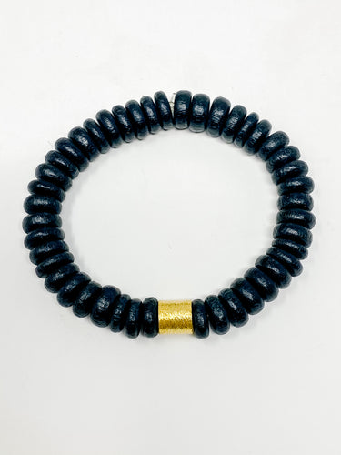 Wooden Stretch bracelet | Black