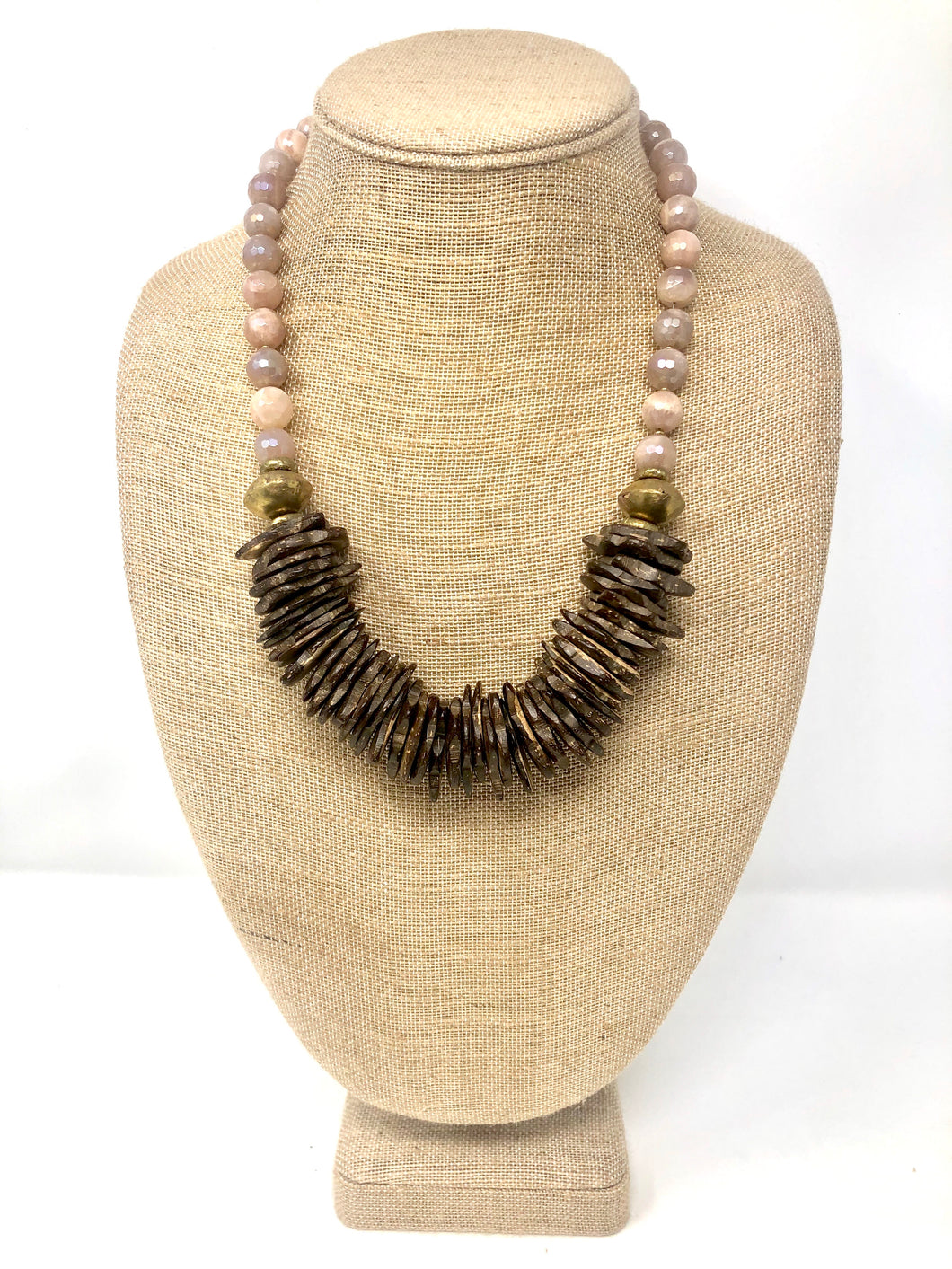 Moonstone Coconut Shell Necklace