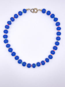 Carved Blue Necklace